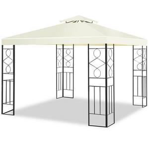 10 ft. x 10 ft. Cream White Patio Gazebo Canopy Tent