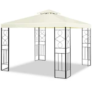 10 ft. x 10 ft. Cream White Patio Gazebo Canopy Tent