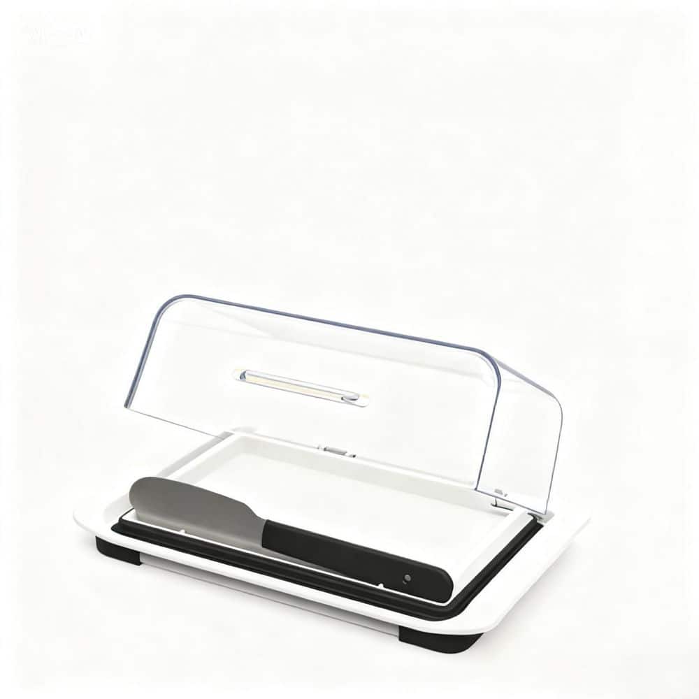 8 oz. Stainless Steel Airtight Butter Dish with Clear Plastic Spreader for Refrigerator, Tray for 2 Sticks price history on PriceWatchPro
