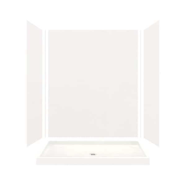 Transolid Expressions 32 in. x 60 in. x 72 in. Shower Kit with Center Drain in White