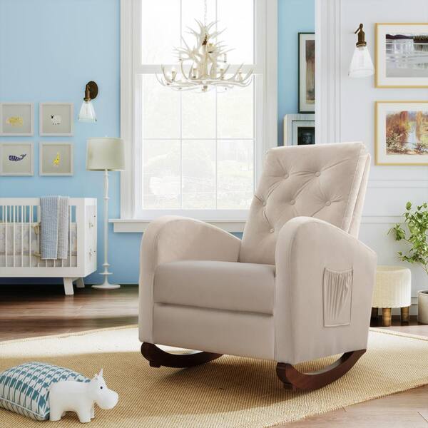 beige nursery recliner