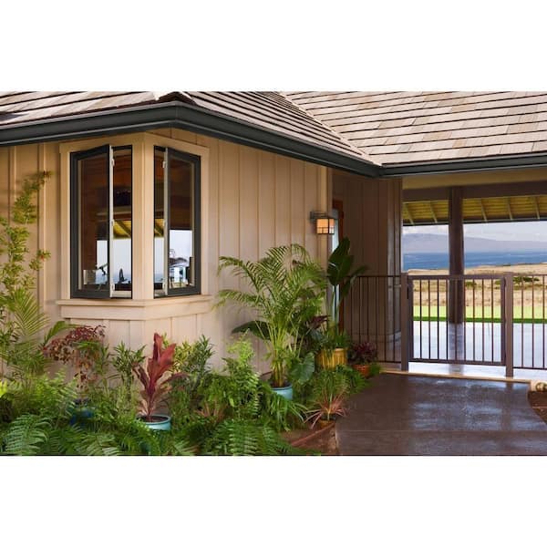 35.5 in. x 35.5 in. V-4500 Series White Vinyl Left-Handed Casement Window with Colonial Grids/Grilles
