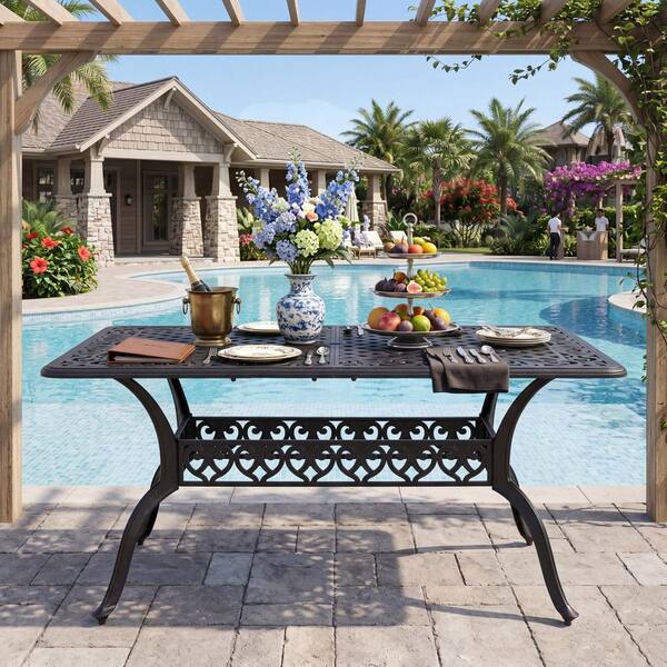 Nuu Garden Black with Gold Speckles Rectangle Cast Aluminum