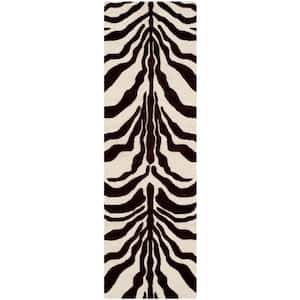 Cambridge Ivory/Brown 3 ft. x 8 ft. Animal Print Runner Rug