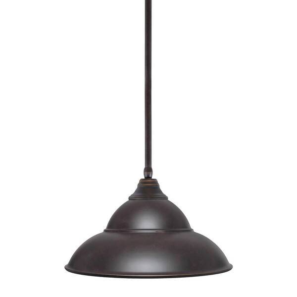 Unbranded Sparta 100-Watt 1 Light Dark Granite Shaded Pendant Light with 16 in. Brushed Nickel Metal Shade, No Bulb Included