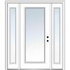 MMI DOOR 68.5 in. x 81.75 in. Classic Left-Hand Inswing Full Lite Clear Painted Steel Prehung Front Door with Sidelites Z004891L