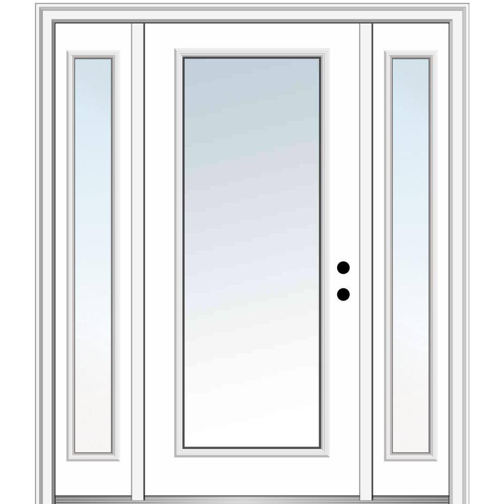 64.5 in. x 81.75 in. Classic Left-Hand Inswing Full Lite Clear Primed Fiberglass Smooth Prehung Front Door w/Sidelites price history on PriceWatchPro