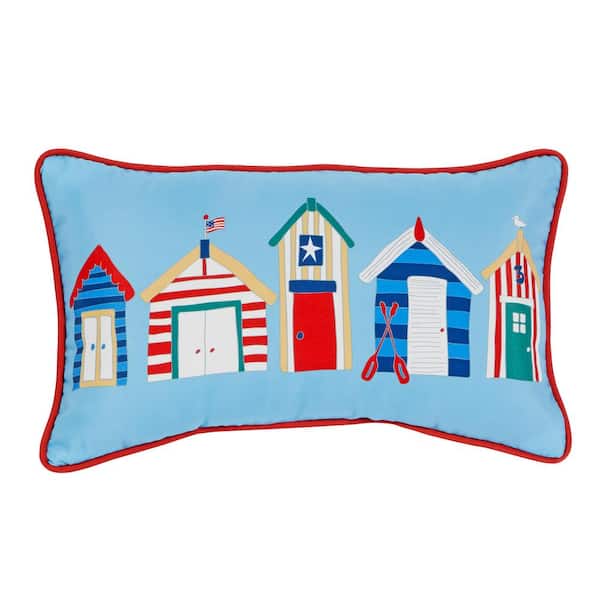 Hampton Bay Coastal Huts Lumbar Outdoor Throw Pillow