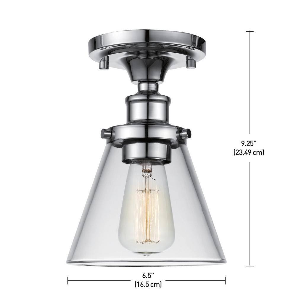 Vintage Inspired Chrome Finish Flush Mount LED Ceiling Light
