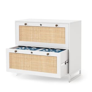 2 Drawers White Engineered Wood 29.53 in. W Lateral File Cabinet