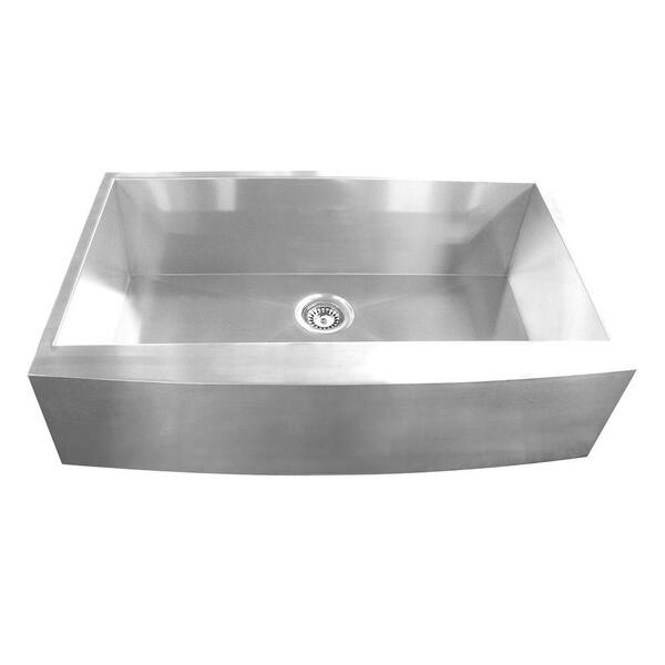 Yosemite Home Decor Farmhouse Apron Front Stainless Steel 33 in. Single Bowl Kitchen Sink in Satin