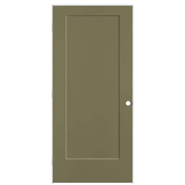 Masonite 36 in. x 80 in. 1-Panel Lincoln Park Right-Hand Hollow Core Truly Olive Molded Composite Single Prehung Interior Door