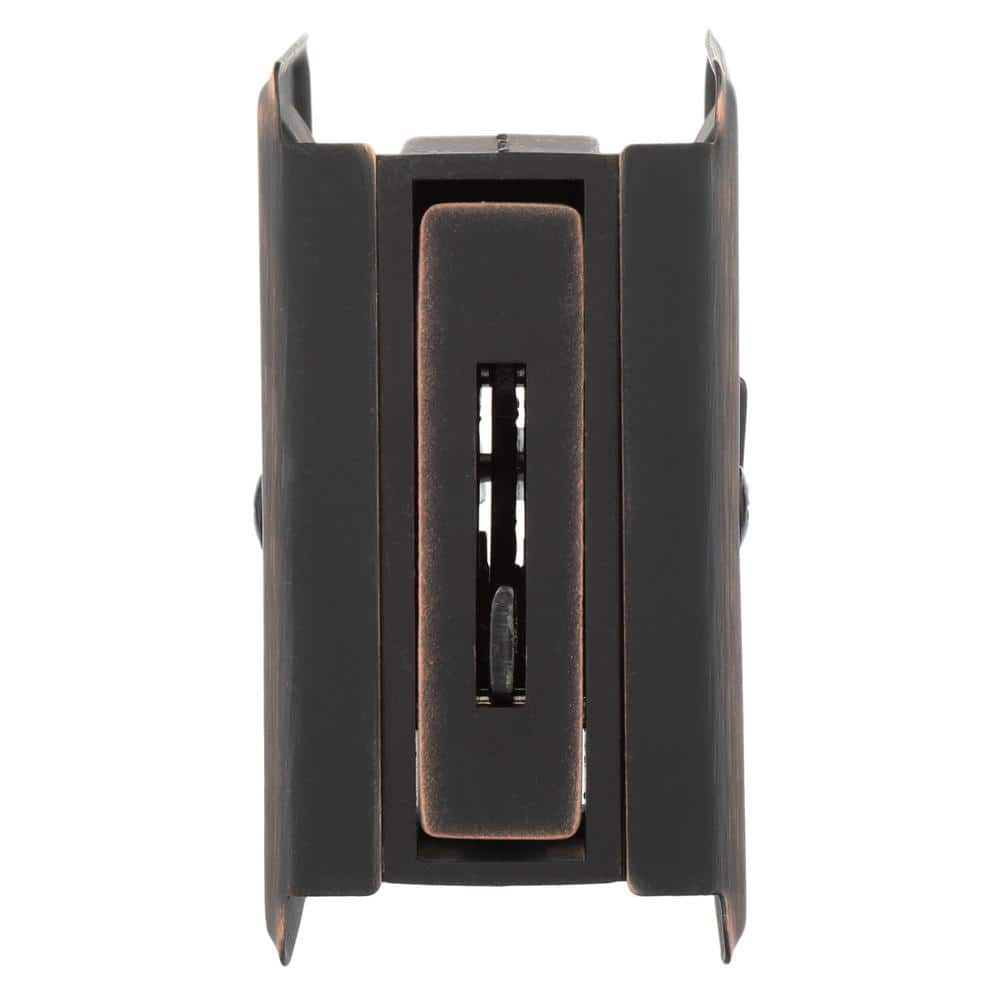 Aged Bronze Pocket Door Privacy Lock with Pull