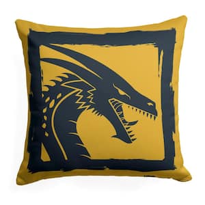Game of Thrones Year of the Dragon Gold Dragon 18 in. x 18 in. Printed Multi-Color Throw Pillow