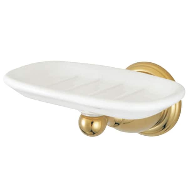 Kingston Brass Heritage Wall Mount Soap Dishes and Dispensers in Polished Brass