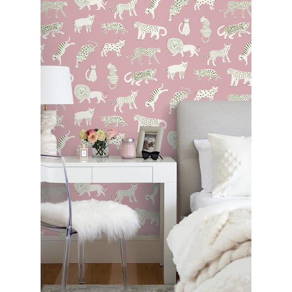 Pink Kitty Kitty Peel and Stick Wallpaper