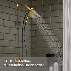 Fordra 3-Spray Patterns with 1.75 GPM 5.375 in. Wall Mount Handheld Shower Head in Vibrant Brushed Moderne Brass