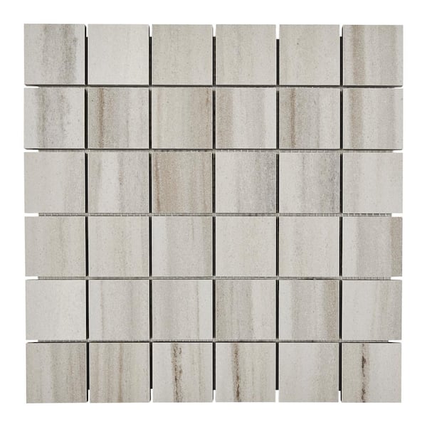 Daltile Marble View Linear Gray Marble Matte 12 in. x 12 in. Glazed Porcelain Mosaic Tile (9.6 sq. ft./Case)