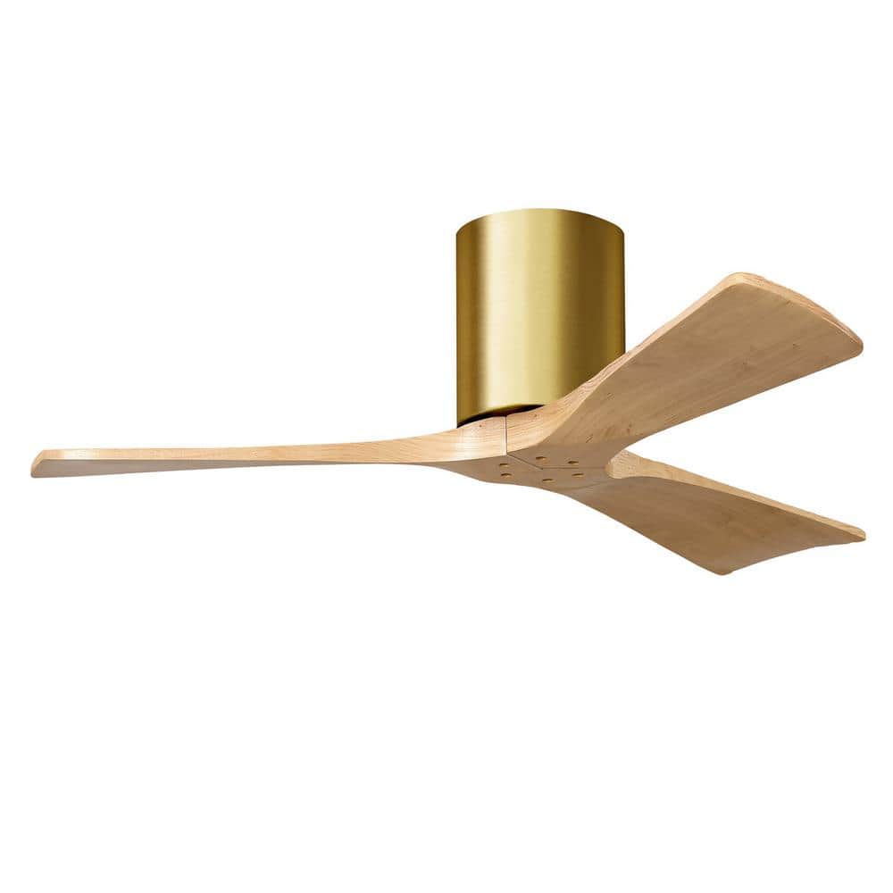 Matthews Fan Company Irene-3H 42 in. 6 Fan Speeds Ceiling Fan in Brass with Remote and Wall Control Included -  IR3H-BRBR-LM-42