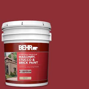 5 gal. #BXC-27 Carriage Red Flat Interior/Exterior Masonry, Stucco and Brick Paint