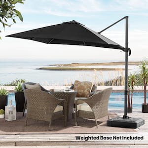 10 ft. Square Cantilever Patio Umbrella in Black