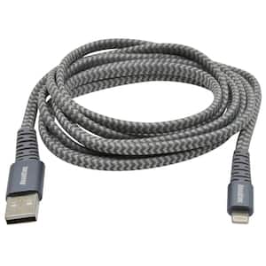 Mobilespec 6 ft. Heavy-Duty Lightning Charge and Sync Cable, Silver Charge and Sync Cable