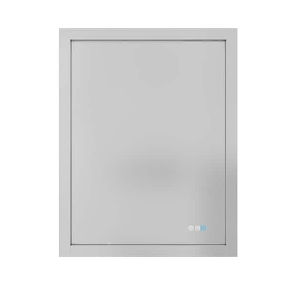 FUNKOL 28 in. W x 36 in. H Rectangular Frameless LED Light Dimmable Anti-Fog Wall Mount Bathroom Vanity Mirror in Silver