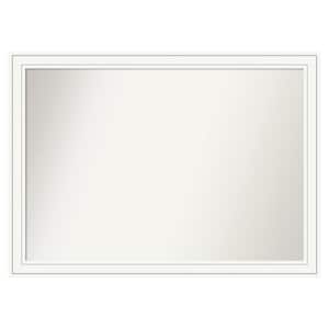 Craftsman White 51 in. x 37 in. Custom Non-Beveled Satin Wood Framed Bathroom Vanity Wall Mirror