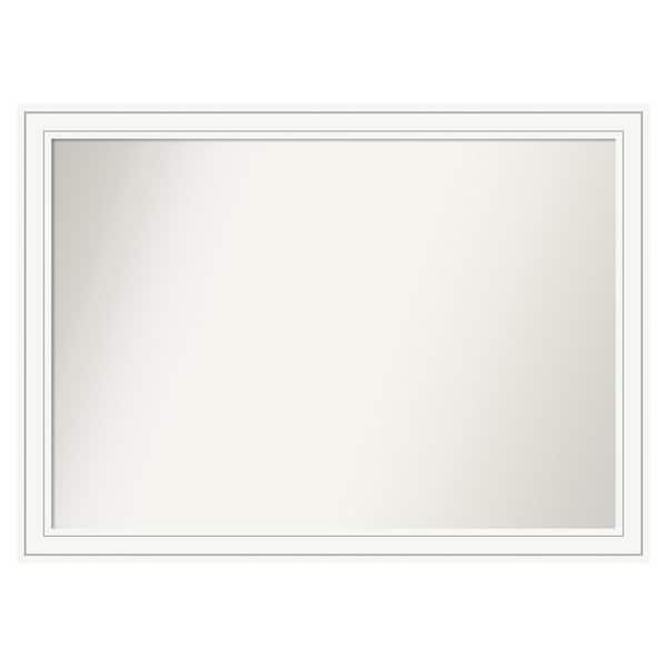 Amanti Art Craftsman White 51 in. x 37 in. Custom Non-Beveled Satin Wood Framed Bathroom Vanity Wall Mirror