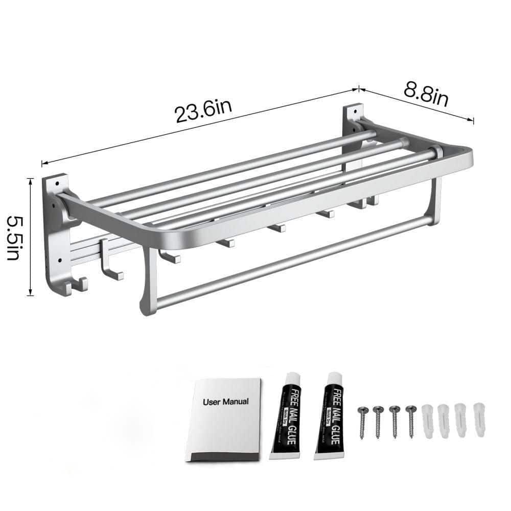 18 Inch Self Adhesive Towel Bar, No Drill Towel Rack for Bathroom Towel  Hangers Stick on Sticky Towel Holder, Bathroom Accessories Removable Towel