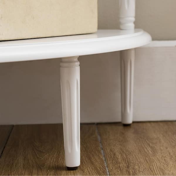 white corner table stand