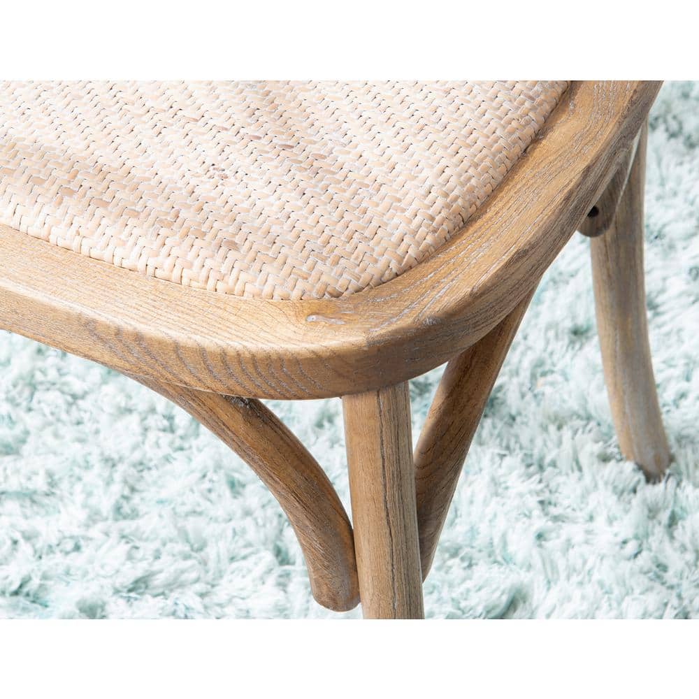 Set of 2 Gray Wood Armless Side Chairs