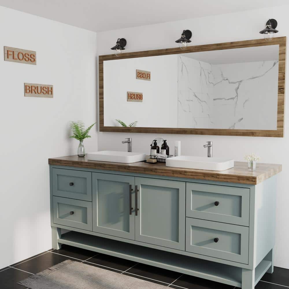 DeerValley 19'' White Ceramic Rectangular Above-Counter Vessel Sink