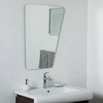 23 in. W x 32 in. H Frameless Rectangular Beveled Edge Bathroom Vanity Mirror in Silver