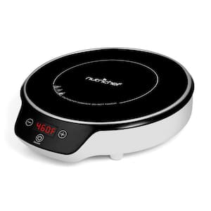 Single Burner 11.1 in. White Induction Flameless Burner Cooktop Hot Plate with Digital Display and Auto Shut Off