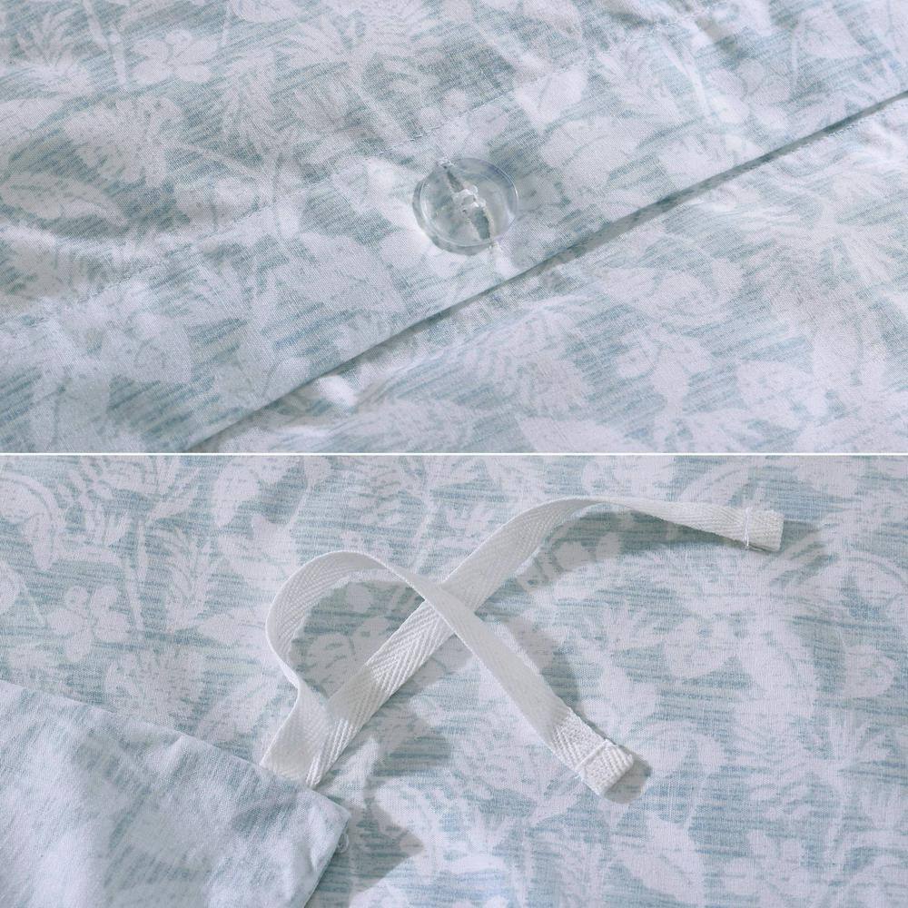 Koya Bay Blue Cotton Queen Duvet Cover Set with Shams