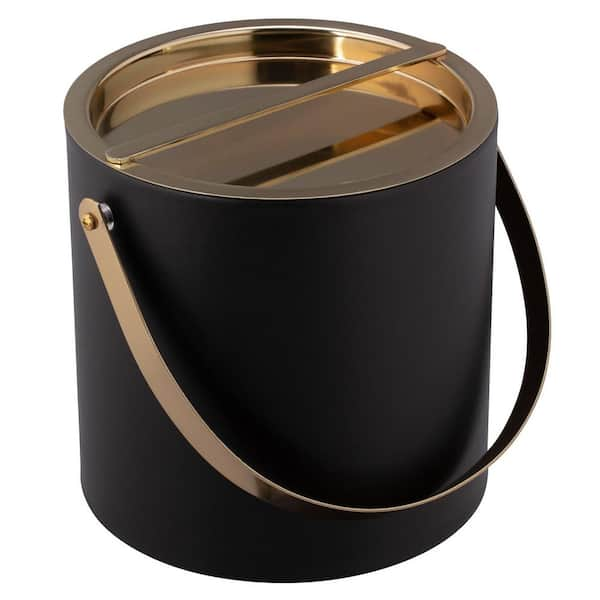 Black & Gold Metal Ice Bucket