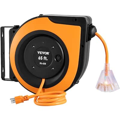 Link2Home 3 ft. 14/3 Extension Cord Storage Reel with 4 Power Outlets and  SJTW Cable EM-CM-30E - The Home Depot