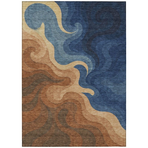 Chantille Machine Washable Indoor/Outdoor Abstract ACN2468 Paprika 3 ft. x 5 ft. Area Rug