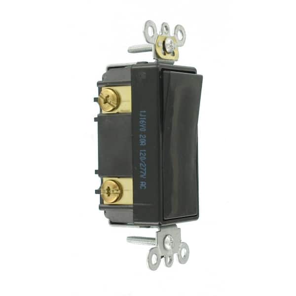 20 Amp Decora Plus Commercial Grade 3-Way Rocker Switch, Black 5623-2E