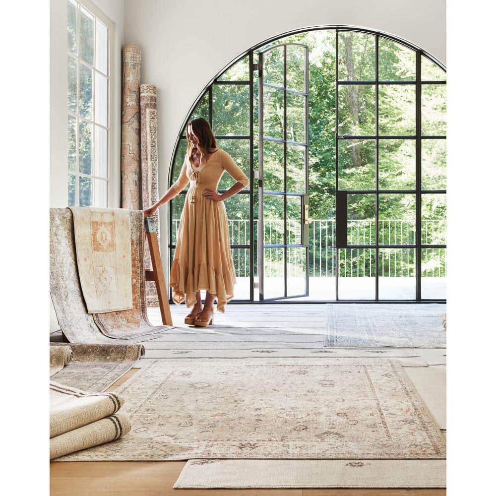 Lila 8' x 10' Beige and Brown Polyester Rectangular Area Rug
