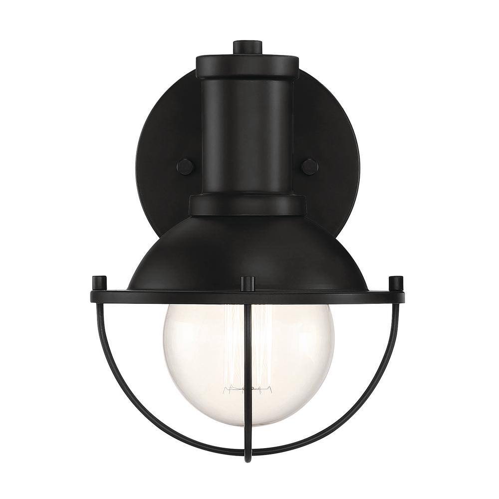 Matte Black Industrial Farmhouse Dimmable Wall Sconce