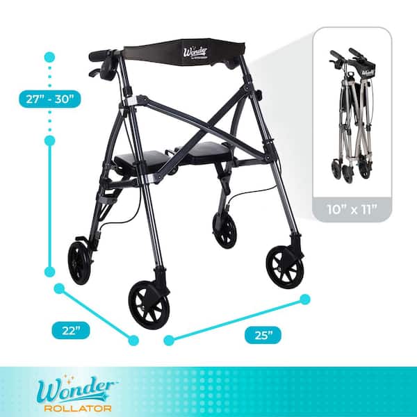 Stander Wonder Rollator Short, Lightweight Junior Folding