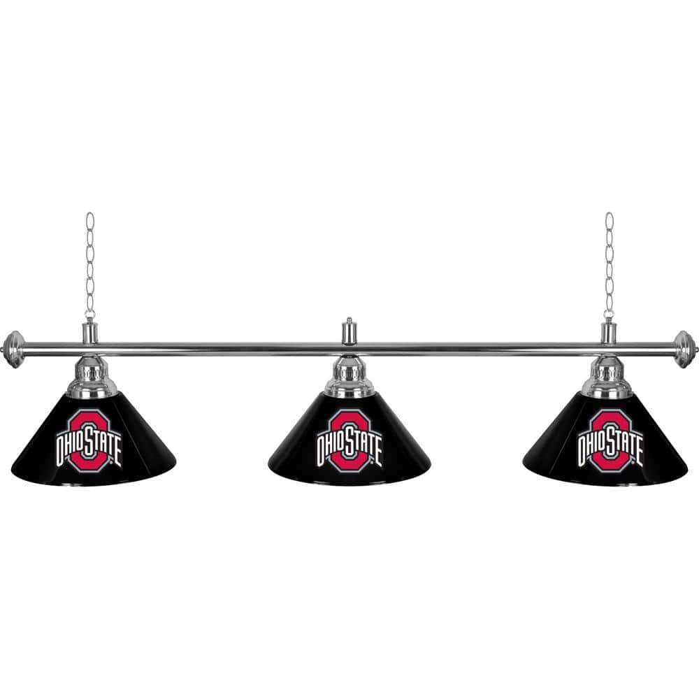 The Ohio State University 3-Light Black Billiard Light