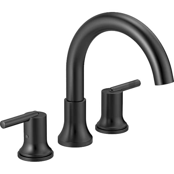 Trinsic 2-Handle Deck Mount Roman Tub Faucet Trim Kit in Matte Black (Valve not Included)