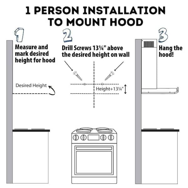 Kuled Wall Mount Range Hood Vent Stainless Steel Kitchen 3 Speed Exhaust Fan 36 inch with 800 CFM, LED Lights in Stainless Steel, Silver