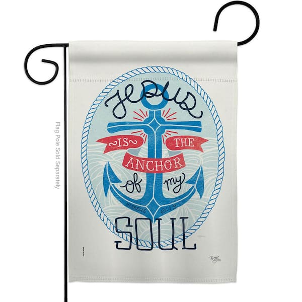 Breeze Decor 13 in. x 18.5 in. Jesus is the Anchor Bible Verses Garden Flag 2-Sided Religious Decorative Vertical Flags