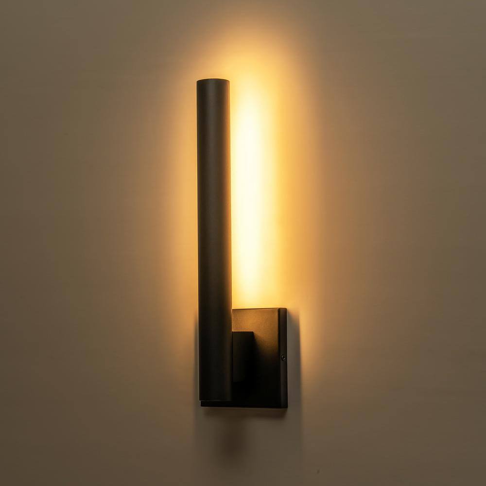 Modern Black Metal Cylinder LED Wall Sconce