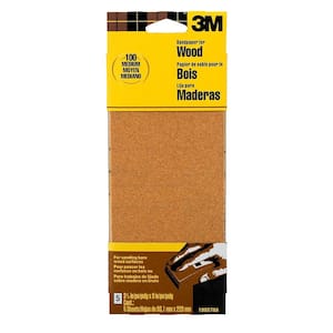 Garnet 3-2/3 in. x 9 in. 100 Grit Medium Grade Sand Paper (6-Sheets/Pack)