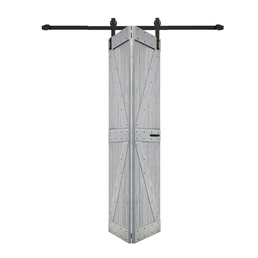 K Style 48in. x 84in.(24 in. x 84 in. x 2-Panels)French Gray Solid Wood Bi-Fold Door with Hardware-Assembly Needed price history on PriceWatchPro
